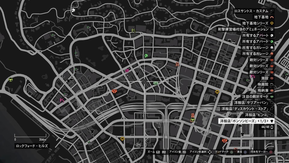 ダイヤモンド強盗を行う地点のマップ画像